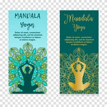 Vector yoga illustration. Template of poster for International Yoga Day. Flye Stock Illustration