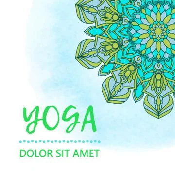 Vector yoga illustration. Template of poster for International Yoga Day. Flye Stock Illustration