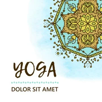 Vector yoga illustration. Template of poster for International Yoga Day. Flye Stock Illustration