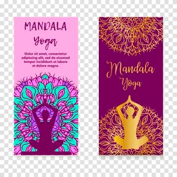 Vector yoga illustration. Template of poster for International Yoga Day. Flye Stock Illustration