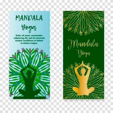 Vector yoga illustration. Template of poster for International Yoga Day. Flye Stock Illustration