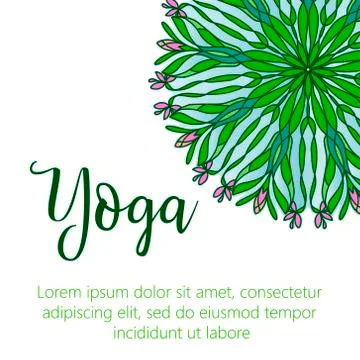 Vector yoga illustration. Template of poster for International Yoga Day. Flye Illustrazione stock