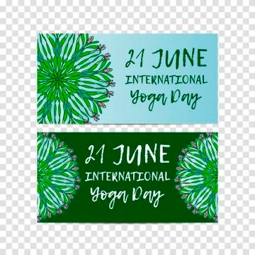 Vector yoga illustration. Template of poster for International Yoga Day. Flye Stock Illustration