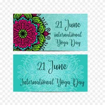 Vector yoga illustration. Template of poster for International Yoga Day. Flye Stock Illustration