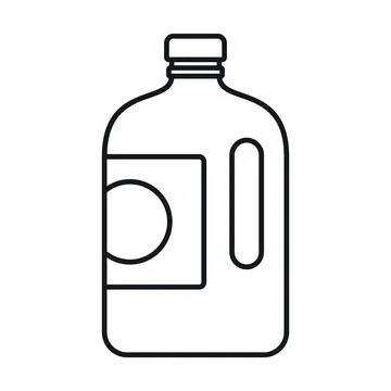 Vector yogurt in a big bottle in line style Stock Illustration