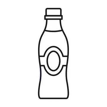Vector yogurt in a bottle in line style Stock Illustration