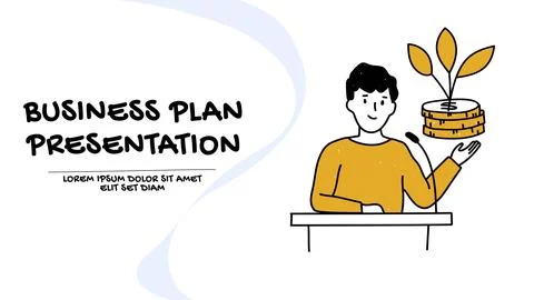 Vector of a young business man presenting his business plan Stock Illustration