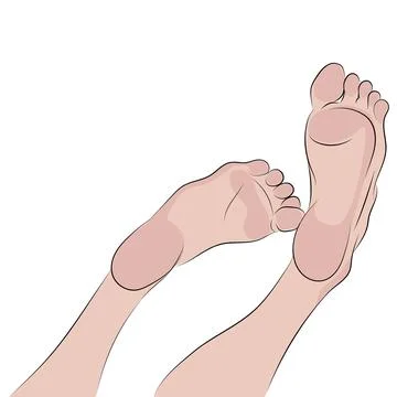 Vector young feet. Stock Illustration