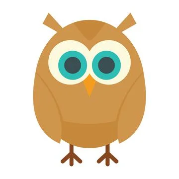 Vector young owl in flat style Stock Illustration