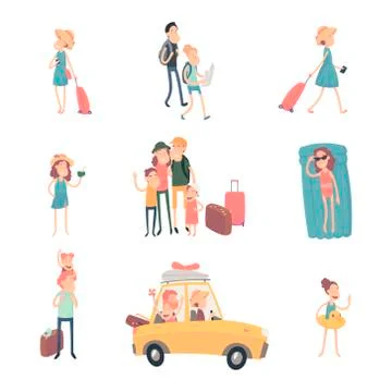 Vector young people on vacation Stock Illustration