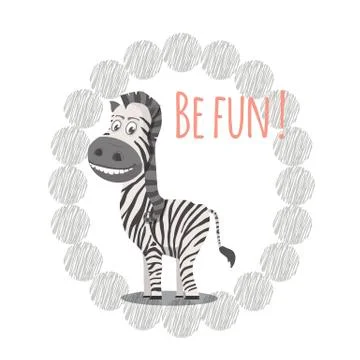 Vector zebra animal character Illustrazione stock