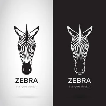 Vector of zebra head design on white background and black background, Logo, S Stock Illustration