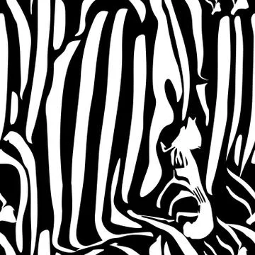 Vector zebra seamless pattern. Black and white beautiful texture. Perfectly f イラスト素材