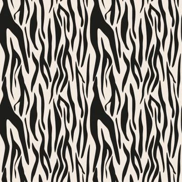 Vector zebra seamless pattern. Black and white beautiful texture. Perfectly f イラスト素材