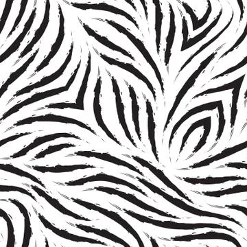 Vector zebra skin seamless pattern. Black and white zebra fur texture イラスト素材