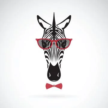 Vector of a zebra wearing sunglasses on white background. Animal fashion. Stock Illustration