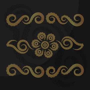 Vector Zentangle flowers border. Zentangle decorative element Stock Illustration