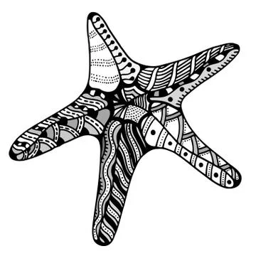Vector zentangle starfish Stock Illustration