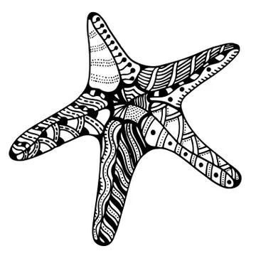 Vector zentangle starfish Stock Illustration