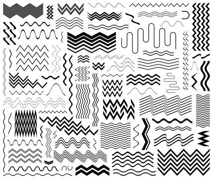 Vector zig zag and wavy lines elements Stock-Illustration