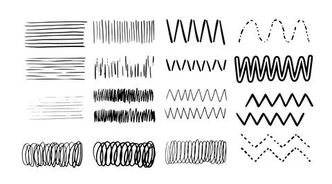 Vector zig zag set background. Geometry group batik graphic. Hand drawn Stock Illustration