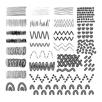 Vector zig zag set background. Geometry group batik graphic. Hand drawn Stock Illustration
