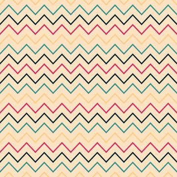 Vector zigzag seamless striped pattern - retro minimalistic design. Colorful Stock Illustration