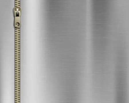 Vector zipper sewing on a metal background Stock-Illustration