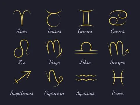 Vector zodiac icon set Stock Illustration