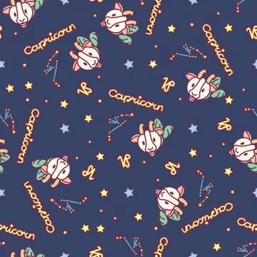 Vector Zodiac seamless pattern Stock Illustration