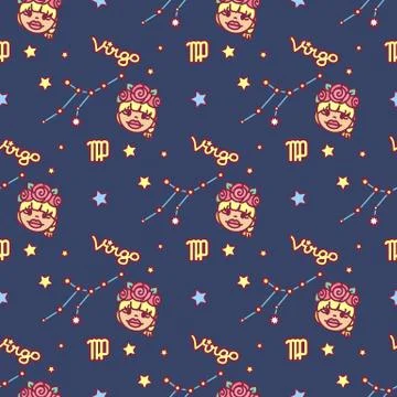 Vector Zodiac seamless pattern Stock Illustration