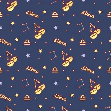 Vector Zodiac seamless pattern Stock Illustration