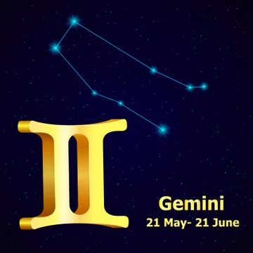 Vector  zodiac sign Gemini. Stock Illustration