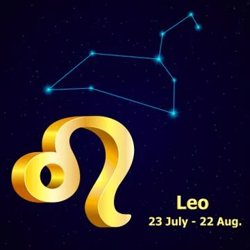 Vector  zodiac sign Leo. Stock Illustration