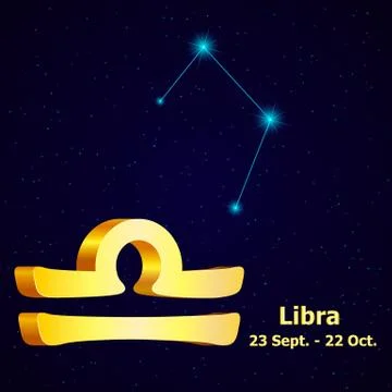 Vector  zodiac sign Libra. Stock Illustration