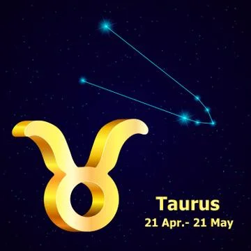 Vector  zodiac sign Taurus. Stock Illustration