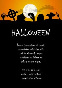 Vector : Zombie hand and graveyard halloween background Stock Illustration