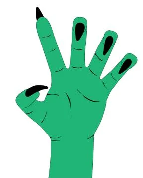 Vector zombie hand with big nails Stock Illustration
