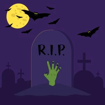 Vector zombie hand in the grave. Stock Illustration