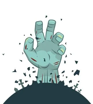 Vector zombie hand rising from the grave 스톡 일러스트