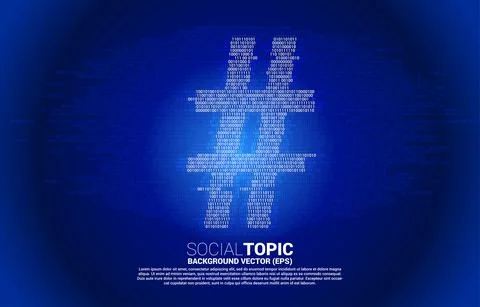 Vector3709Big Hash tag from one zero code binary .concept for social media to イラスト素材