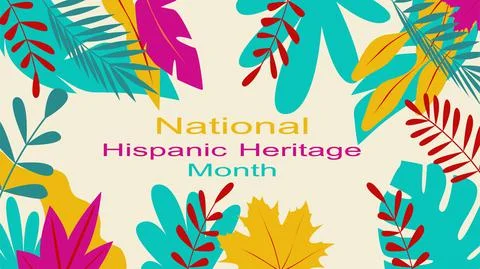 Vector.Deciduous color print on a solid background. Hispanic Heritage Month. Stock Illustration