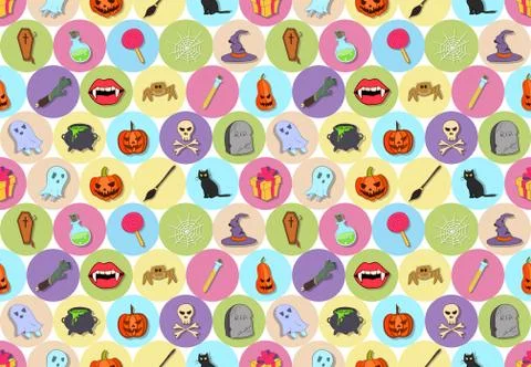 Vectore seamless halloween pattern Stock Illustration