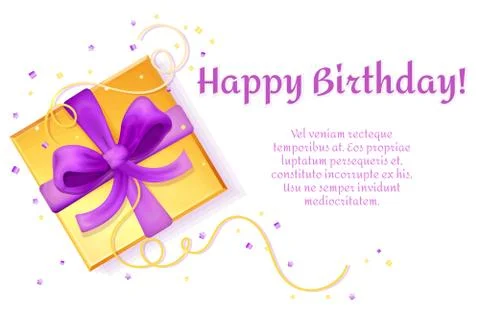 Vectorhappy birthday poster present box template Stock Illustration