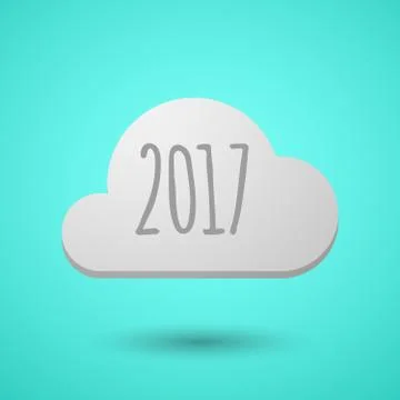 Vectorial cloud with  a 2017 year  number icon Ilustração Stock