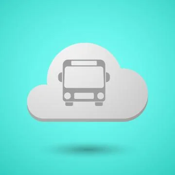 Vectorial cloud with  a bus icon 스톡 일러스트