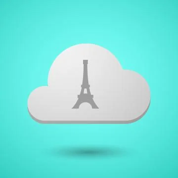 Vectorial cloud with   the Eiffel tower イラスト素材