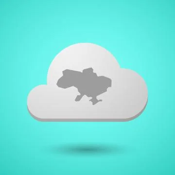 Vectorial cloud with  the map of Ukraine Stock Illustration