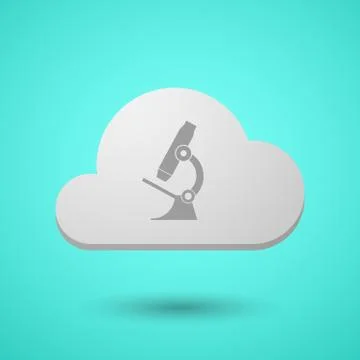Vectorial cloud with  a microscope icon 스톡 일러스트