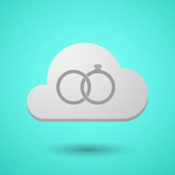Vectorial cloud with  two bonded wedding rings Stock Illustration
